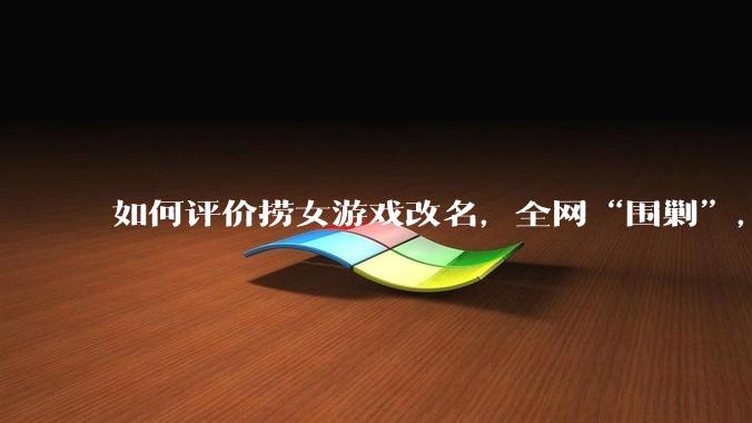 如何评价捞女游戏改名，全网“围剿”，以及导演b站账号被封这件事?